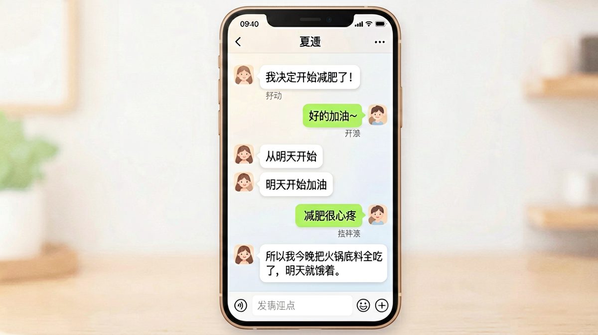 减肥宣言的前后反转：今晚先吃饱，明天再饿着