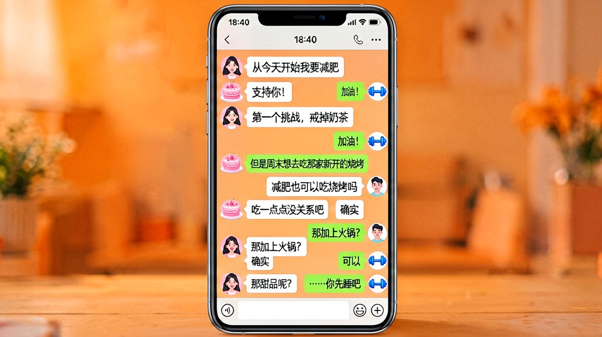 女生信誓旦旦要减肥，聊着聊着全变成了找理由约饭的最终翻车现场