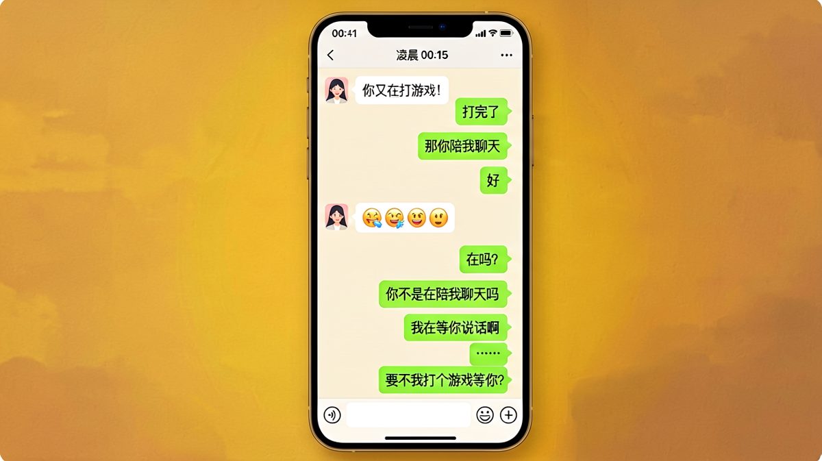 「我陪你聊天」= 双方同时玩手机不说话