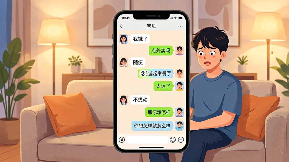 我饿了，结果我猜不透你在想什么