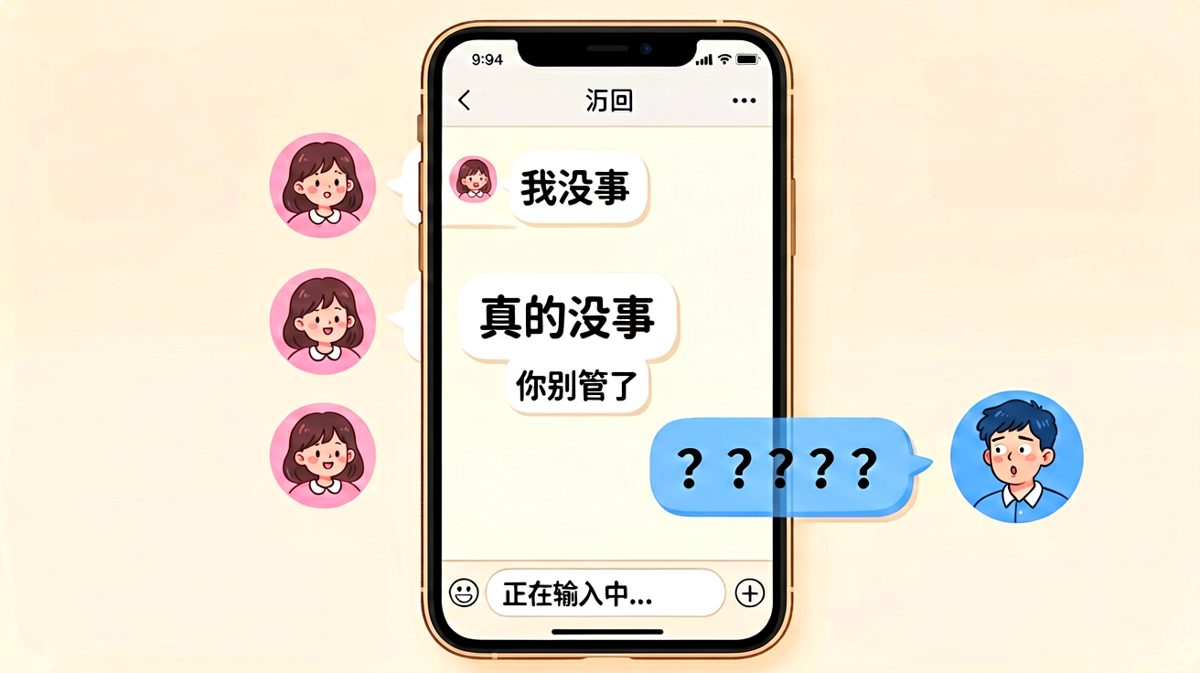 经典'我没事'三连击，男方已灵魂出窍