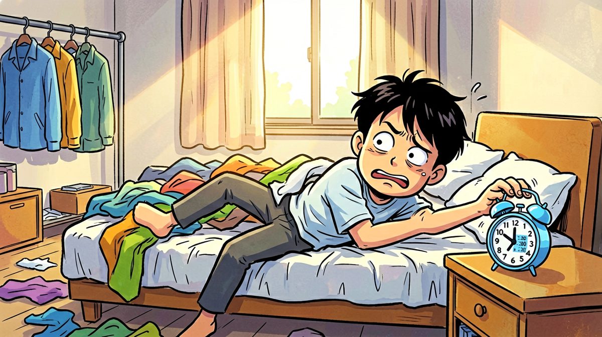 闹钟响了，先按掉再说——五分钟后再醒。