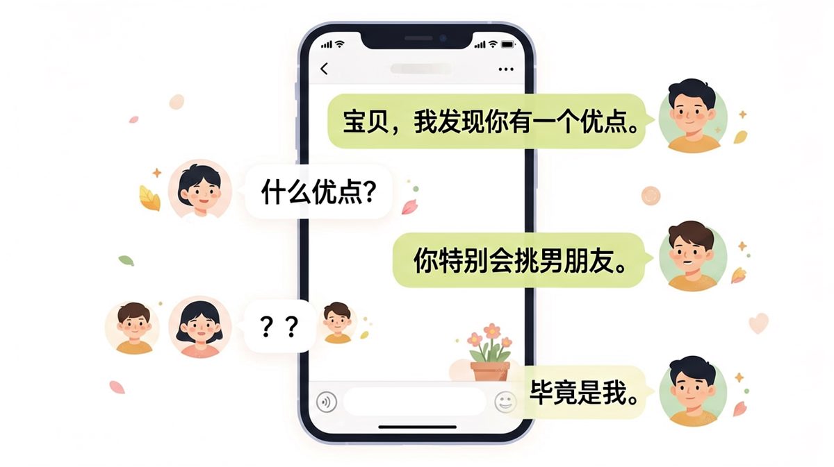男生夸完自己又夸完对象，自恋式情话的反转