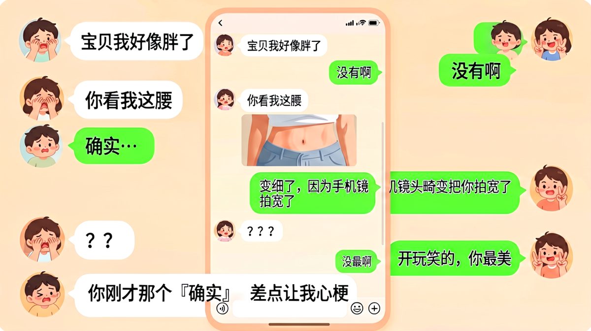 『确实』两个字险酿情杀，男朋友教科书级自救翻车现场