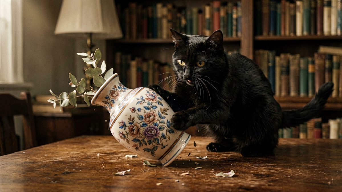 猫咪：我推的，我认，但花瓶先动的手。