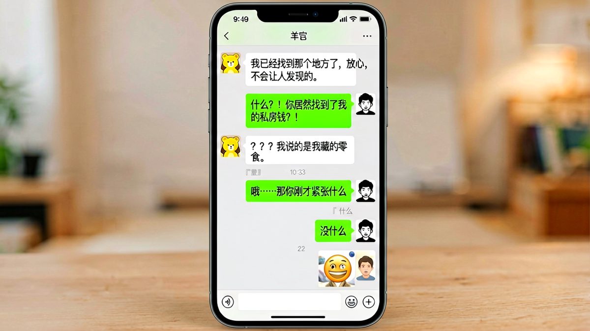 一句话暴露了男生的秘密——私房钱还是零食