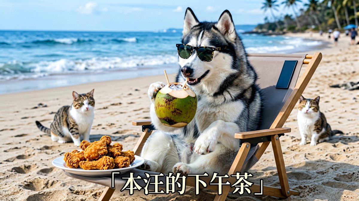 狗：墨镜一戴，谁都不爱。