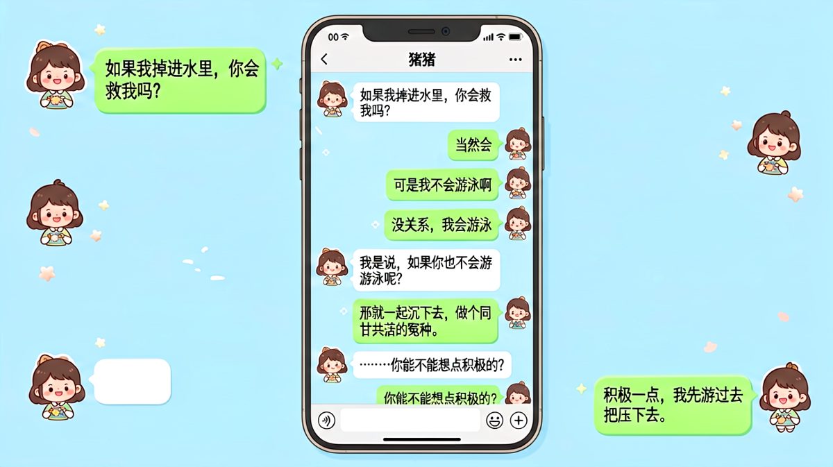 经典落水救人假设题，男生给出了最诚实也最离谱的答案