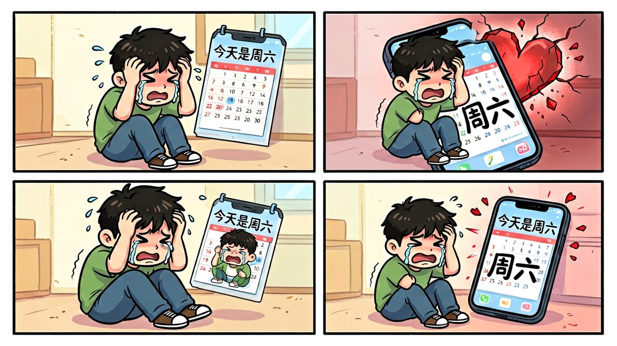翻遍全屋才发现：今天明明是周六……