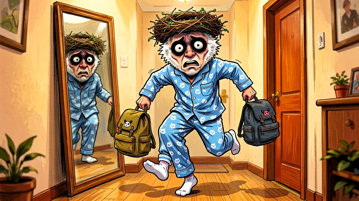 一边通勤一边完成人生极限挑战——单脚穿袜。