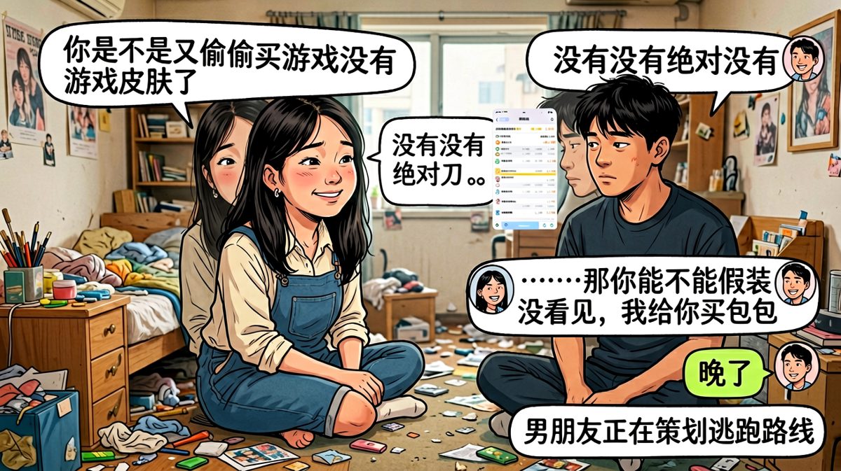 被发现后反手画饼，男朋友正在思考如何全身而退
