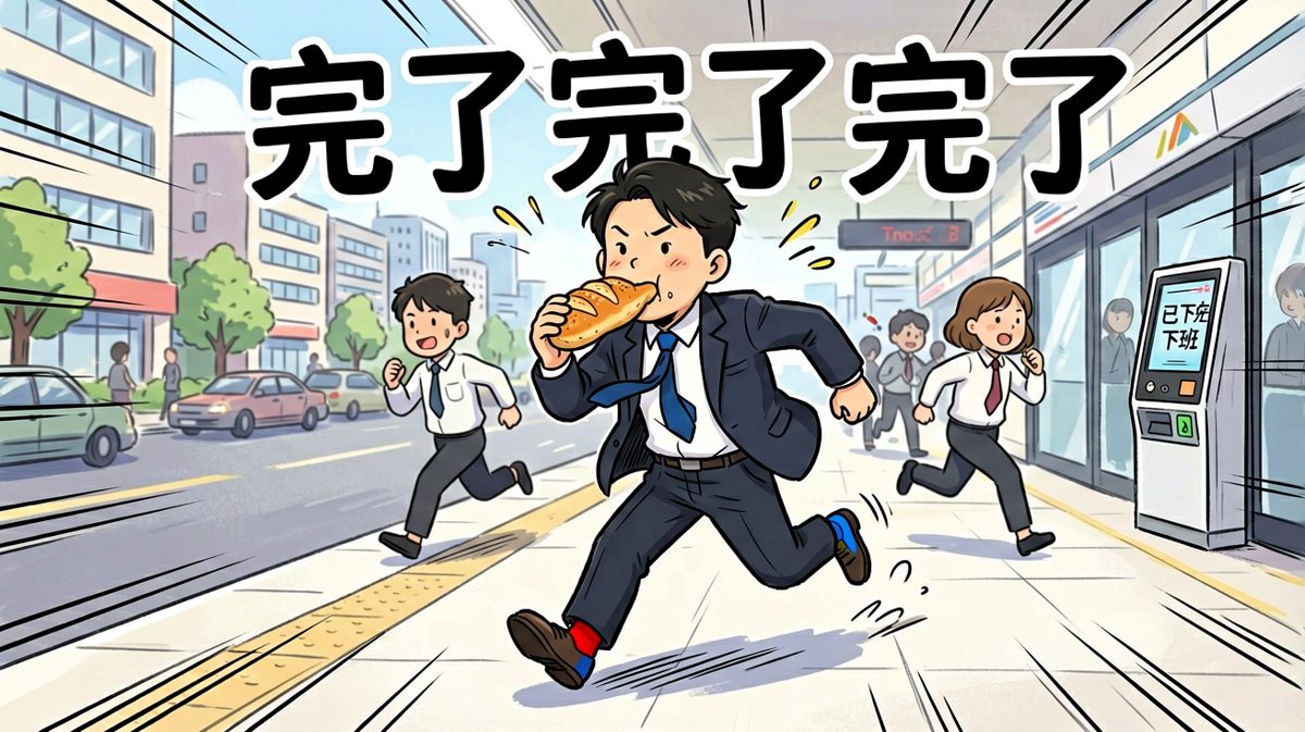 兵荒马乱冲去上班，结果……还是来不及。