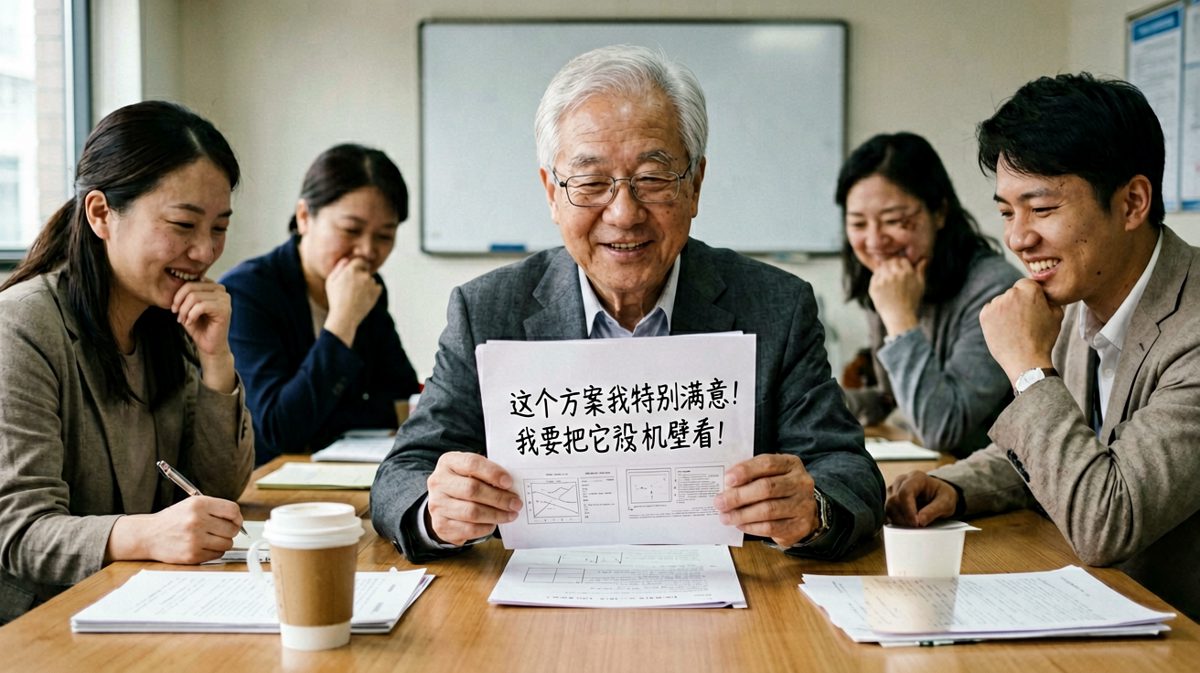 老板说方案满意要天天看，结果设成了手机壁纸。