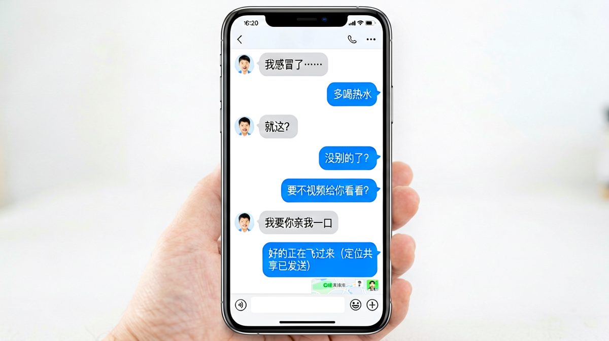 女生要一个亲亲，男生直接甩定位飞来