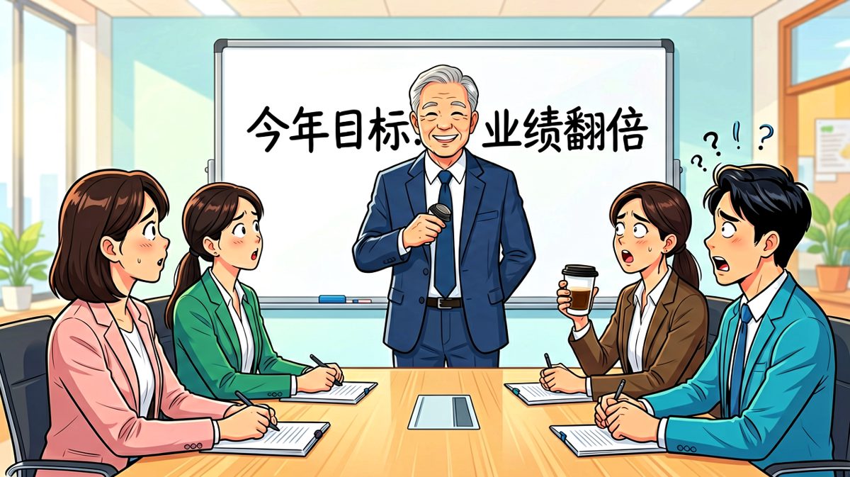 老板：今年目标是业绩翻倍！员工内心OS：翻两倍还是翻两倍？