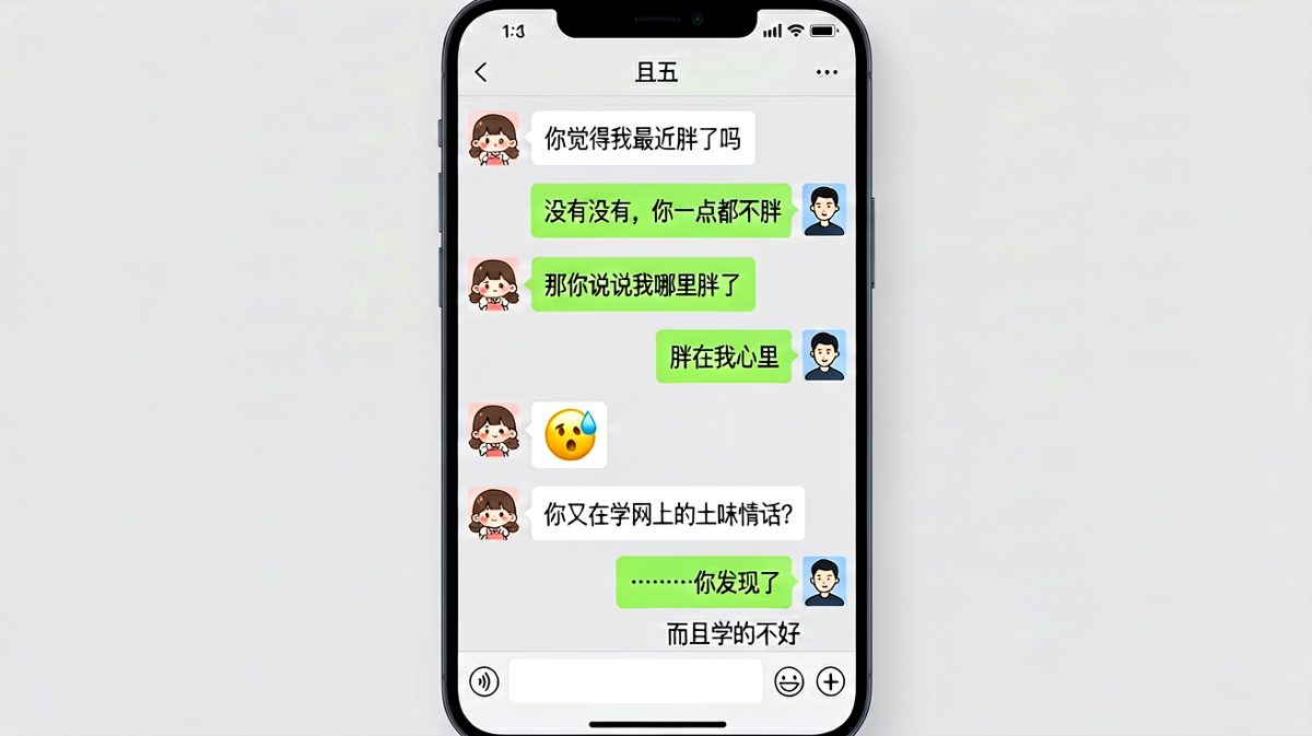 「胖在我心里」被当场拆穿，土味情话翻车现场
