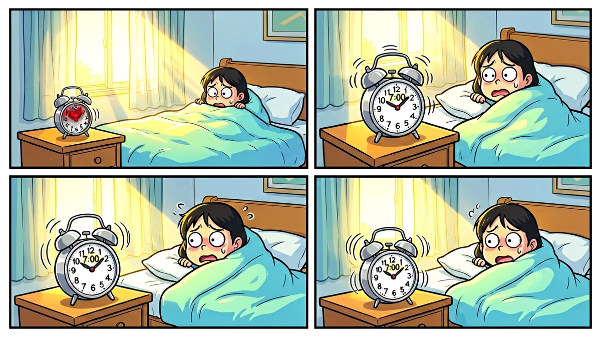 闹钟响起，主角内心崩溃