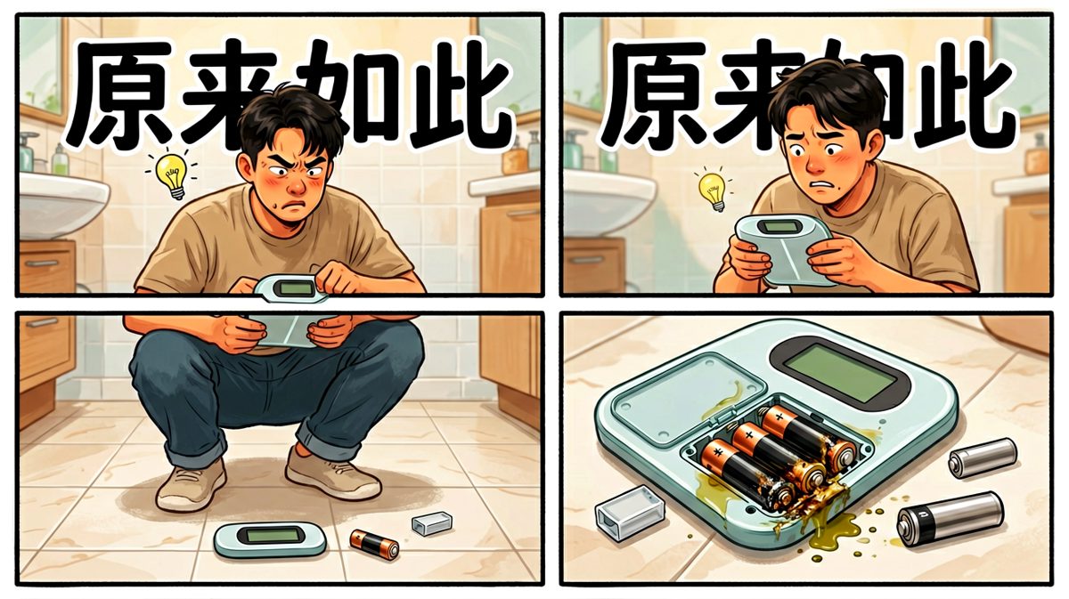 真相大白：不是体重问题，是电池漏液搞坏了传感器。