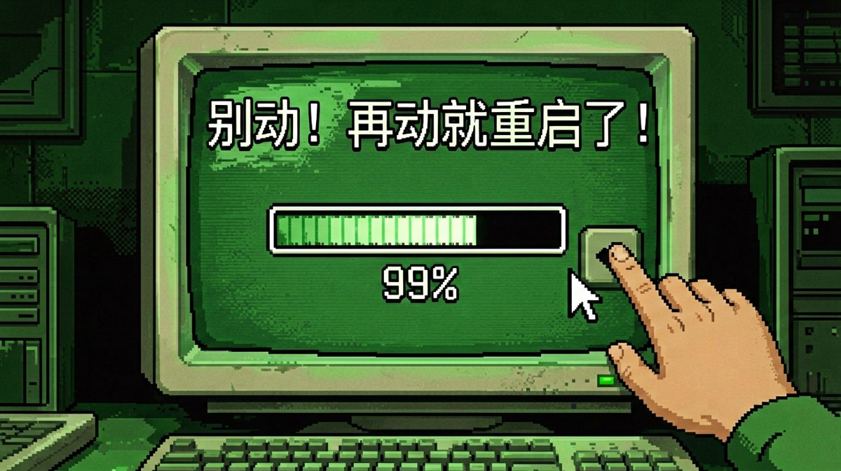人生最接近绝望的时刻——下载卡在99%，此时任何风吹草动都是犯罪。