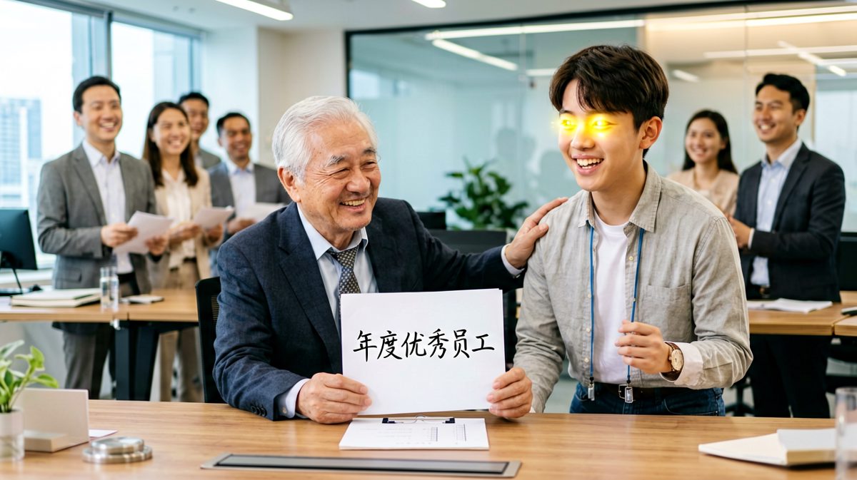 老板：公司从不亏待努力的人。我：谢谢老板！老板：所以今晚把下个季度的方案一起写了。