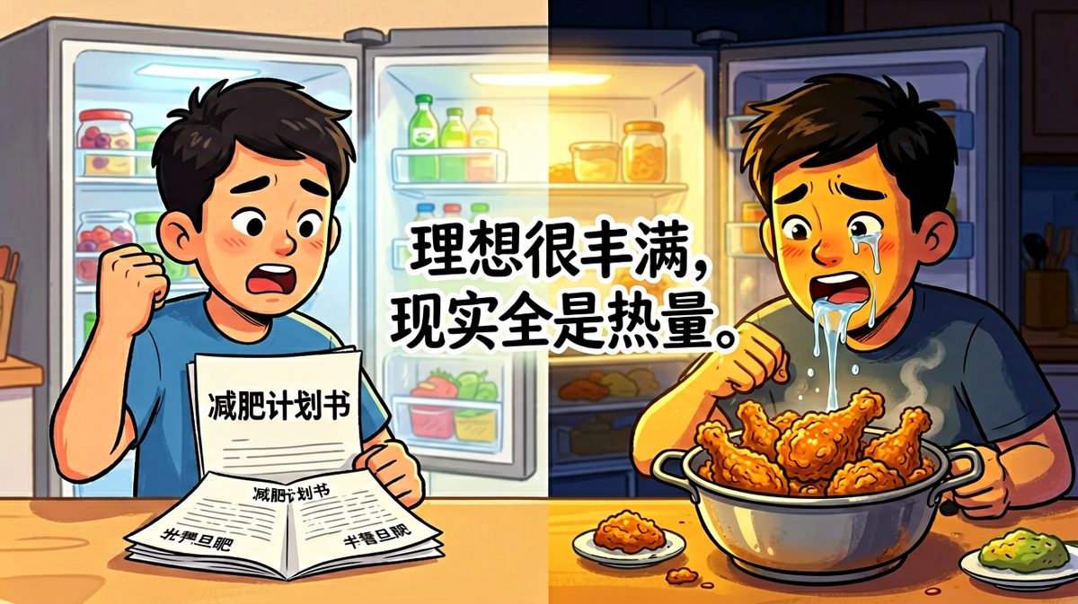 每次发誓减肥，都是和食物的一场持久战。