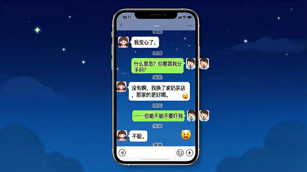 女生一句'我变心了'让男生当场社死