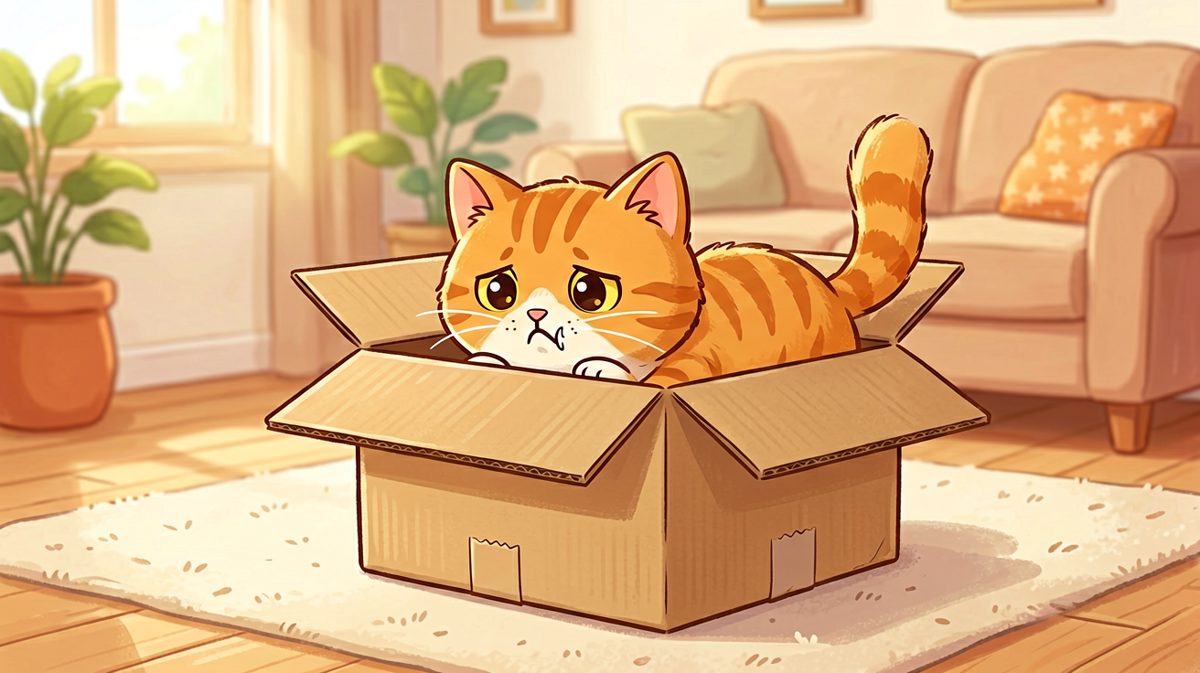 猫：只要我够努力，小箱子就能变成大床！