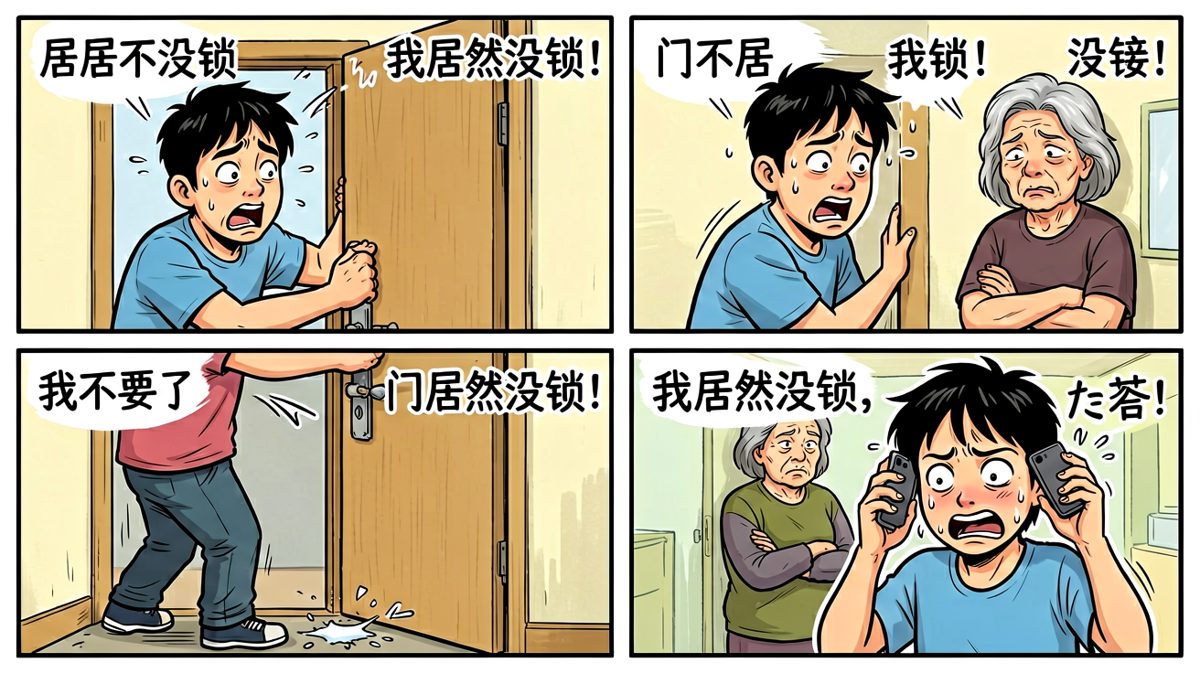 门根本没锁！尴尬到想原地消失