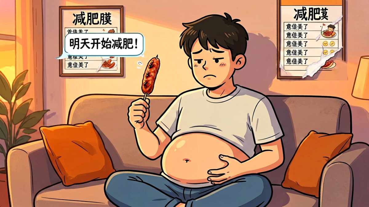 吃饱了，明天再减吧……
