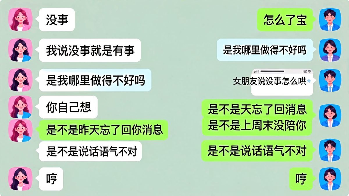 一句"没事"引发的男生搜索自救记录