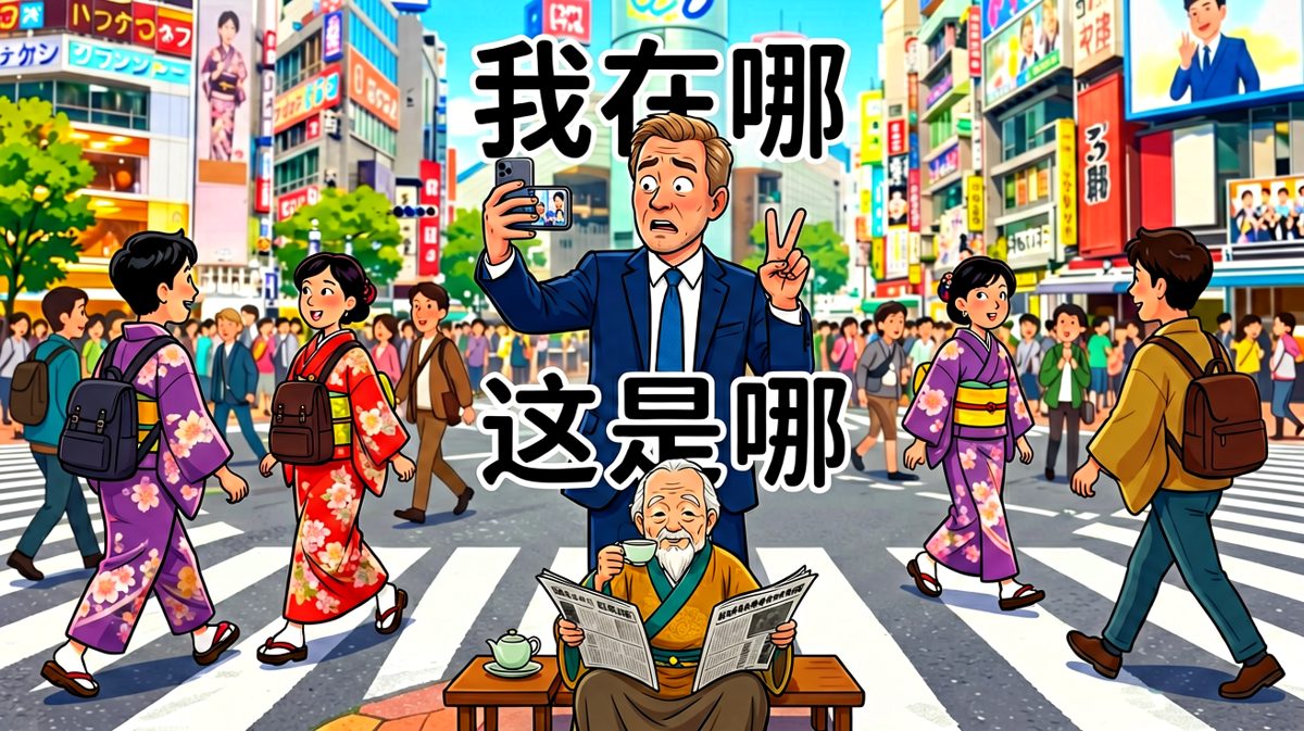 美国人在日本街头彻底迷失，而大爷的淡定才是真大佬。