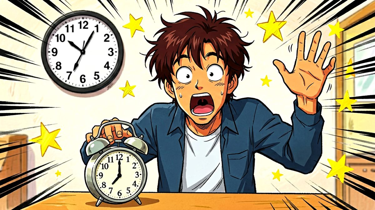 一睁眼发现迟到了，整个人当场石化