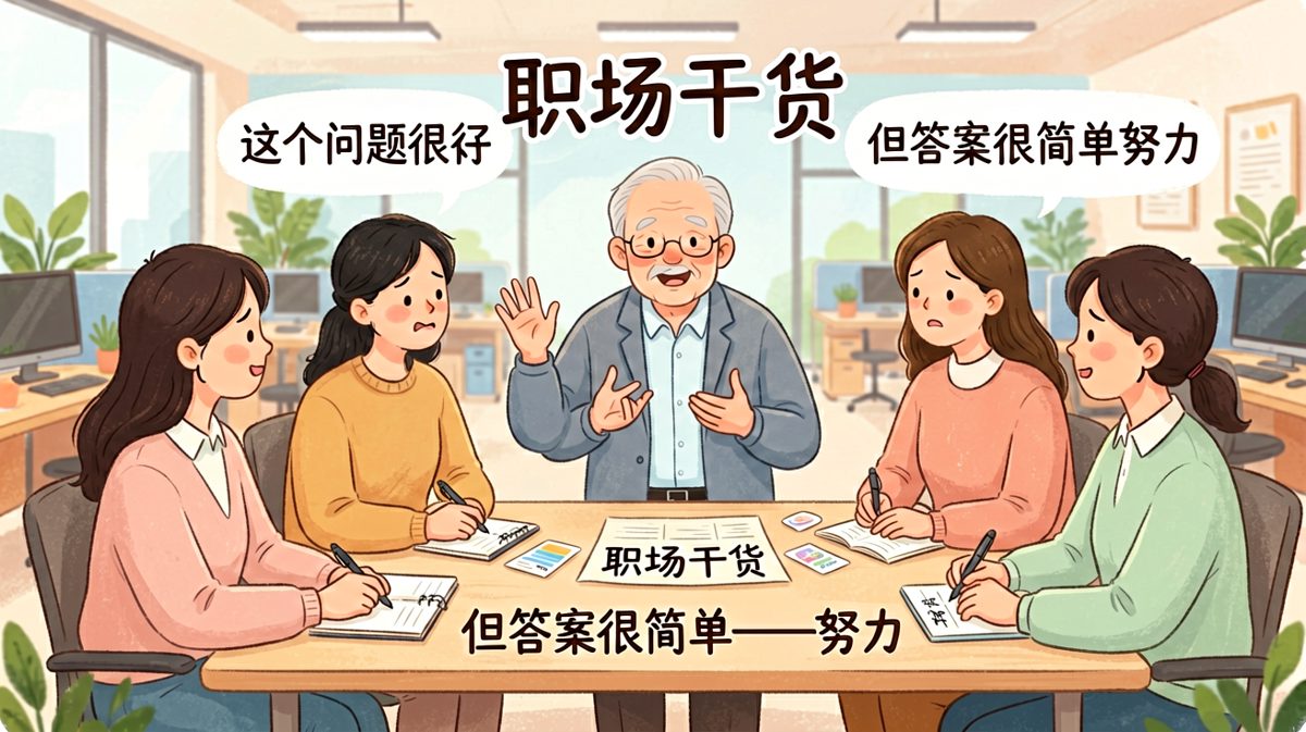 员工：'老板，怎样快速升职？' 老板：'努力。' 员工：'还有呢？' 老板：'先努力把当前工作做好'