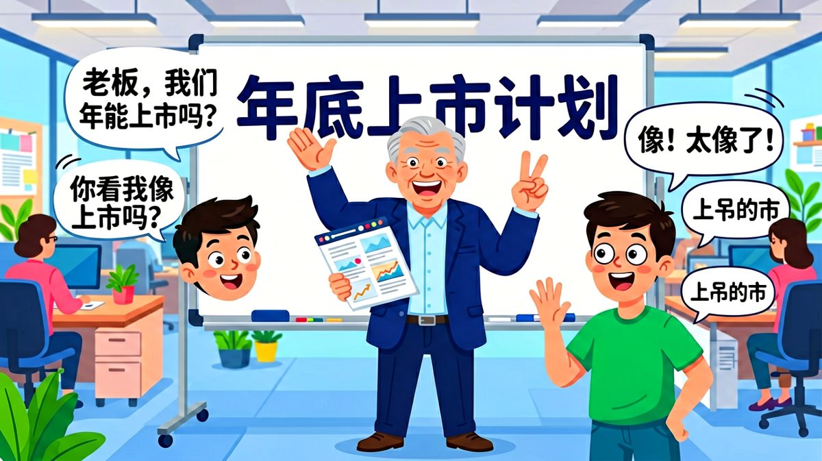 员工：老板，我们明年能上市吗？老板：你看我像上市吗？员工：像！