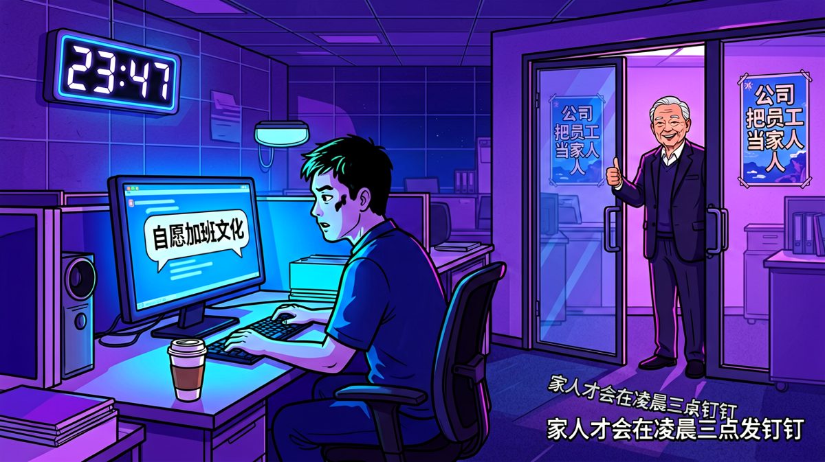 老板：我们实行的是自愿加班文化。员工：那我可以自愿离开吗？老板：可以，你被辞退了。