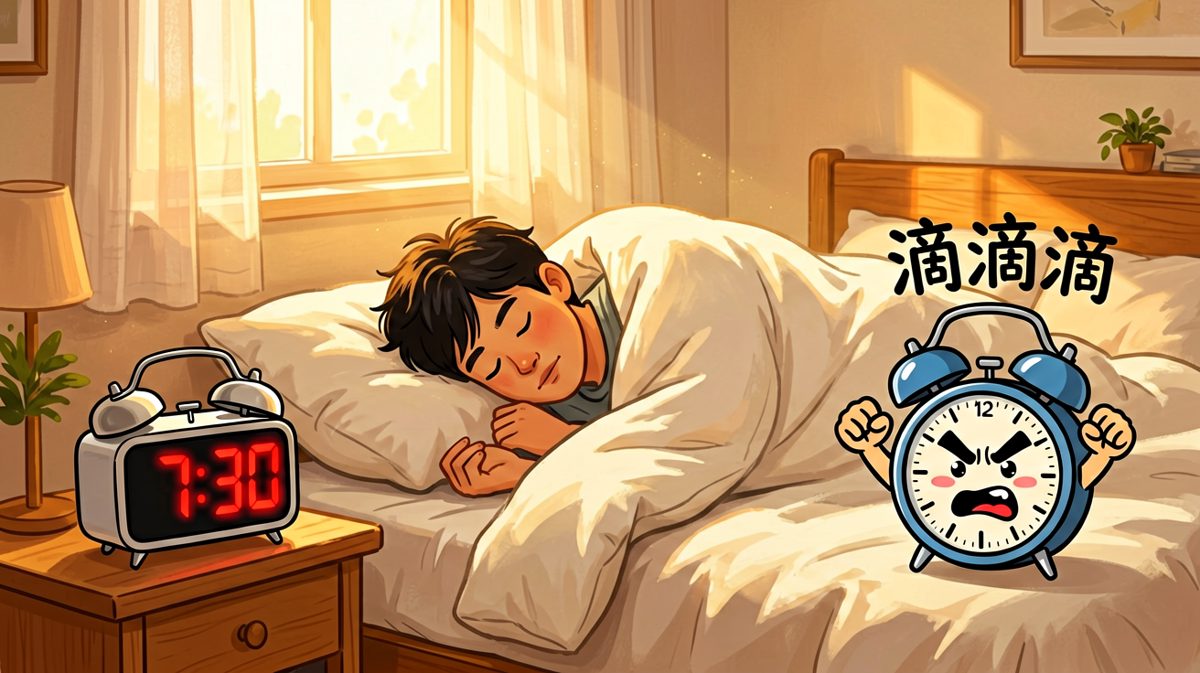 闹钟拼命叫床，主人纹丝不动