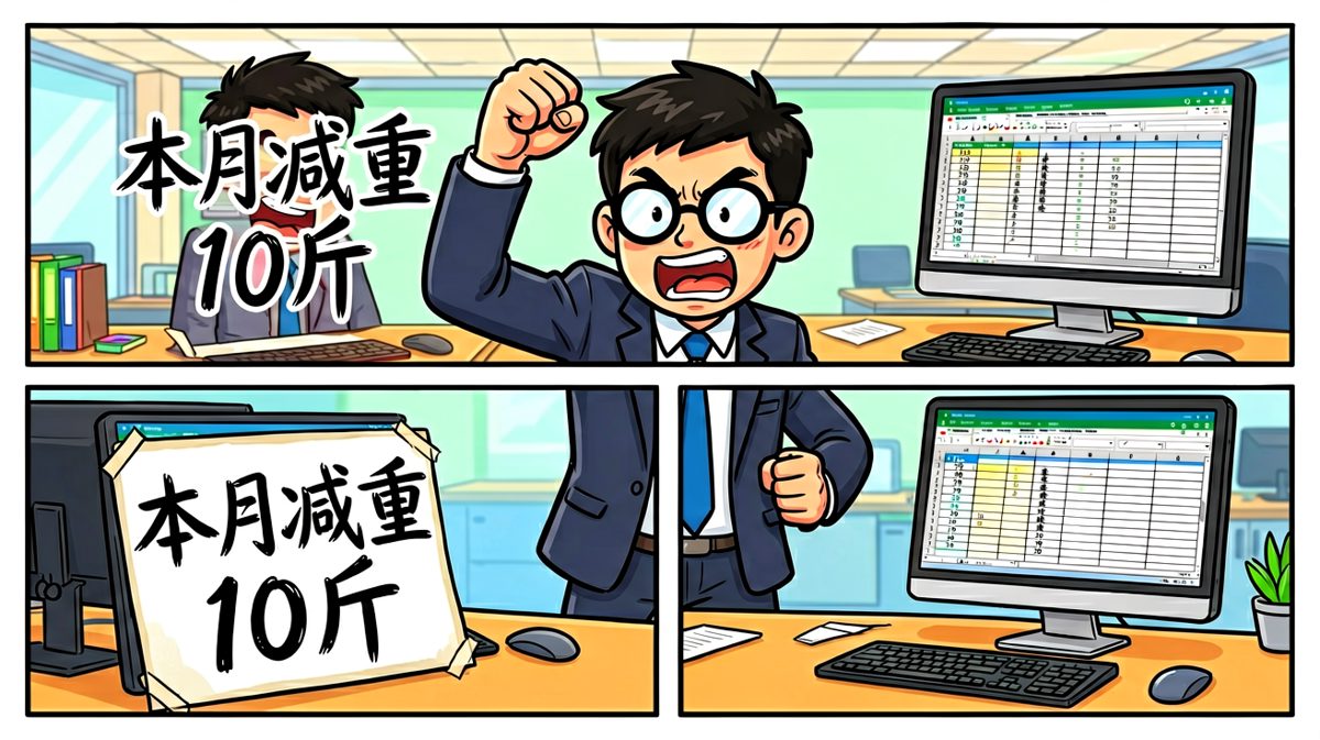 第一天，立志减肥，口号震天响。