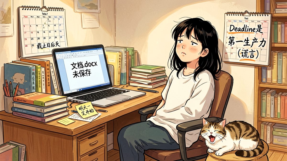 拖延症患者的座右铭：明天一定会努力的。