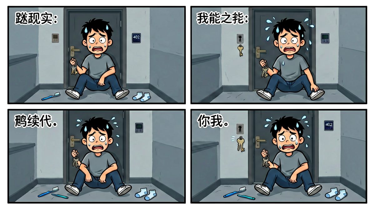 完了，钥匙还在屋里……