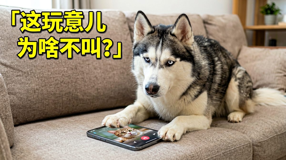 哈士奇与智能手机的第一次亲密接触