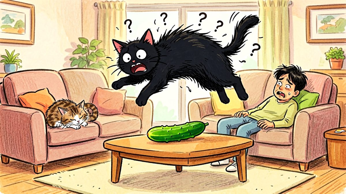猫：我分明是一只老虎的后代，为什么要怕一根蔬菜？！