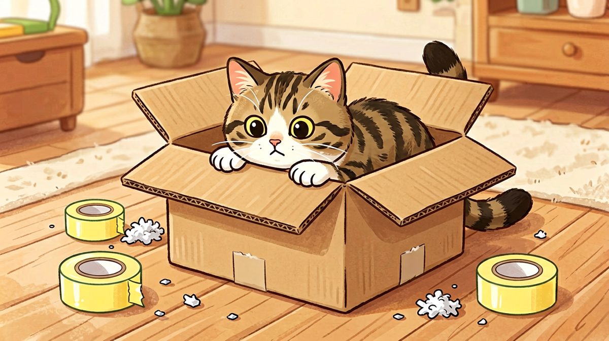 猫：只要我不动，我就是箱子的一部分。