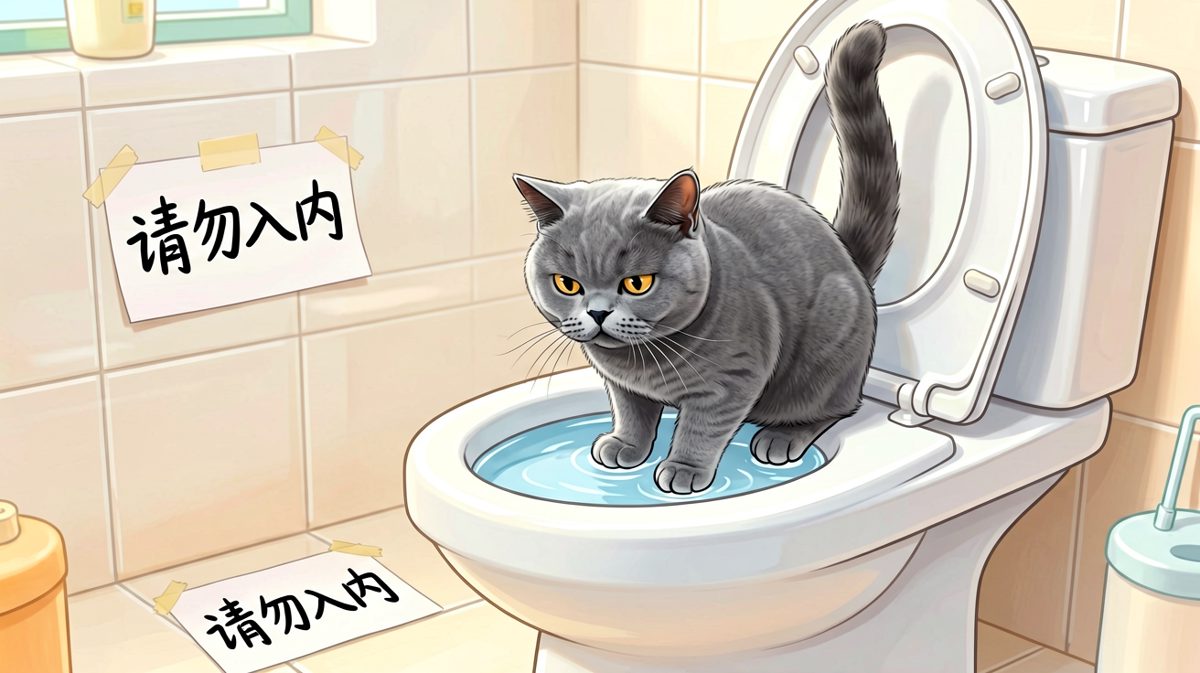 猫咪对马桶水的执念，人类永远无法理解。