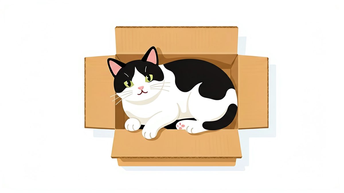 奶牛猫：此箱虽窄，朕心甚慰。