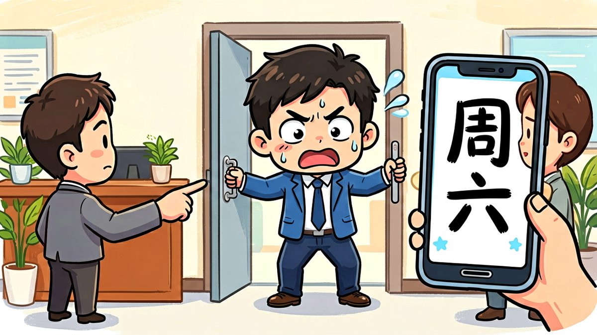 同事：今天……是周六啊