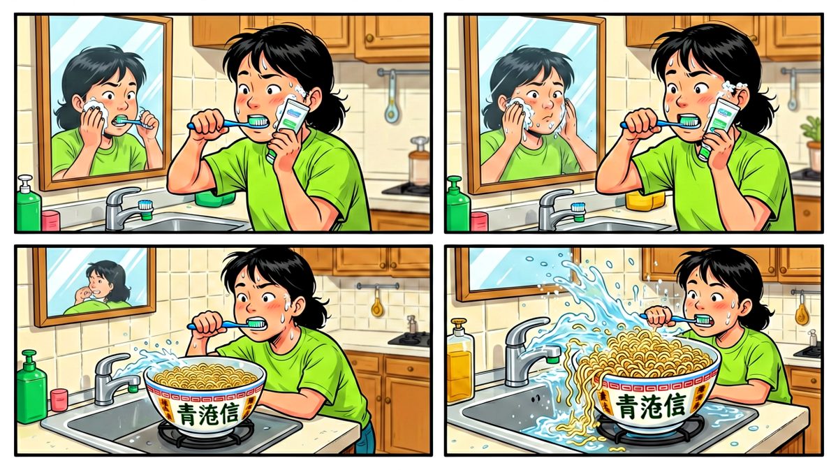 刷个牙洗个脸换个衣服，区区十五分钟而已。