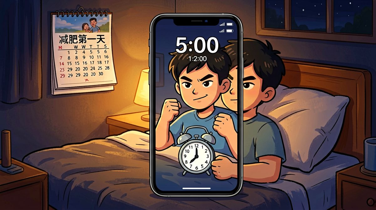 晚上信心满满设好闹钟，发誓明天一定早起跑步