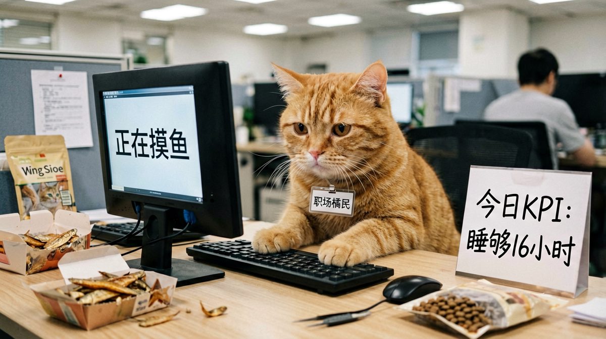 橘猫职场打工实录，今日KPI是睡够16小时