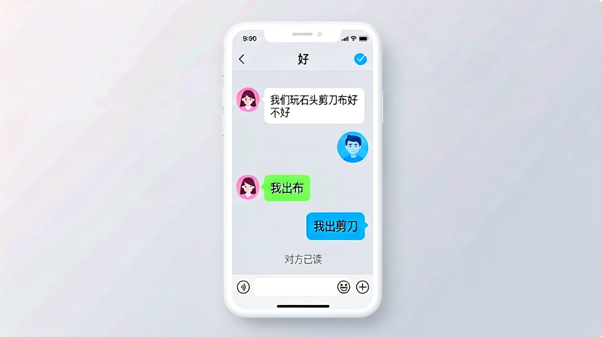 猜拳游戏：男生以为自己赢了，女生接着发'三局两胜你才准赢'