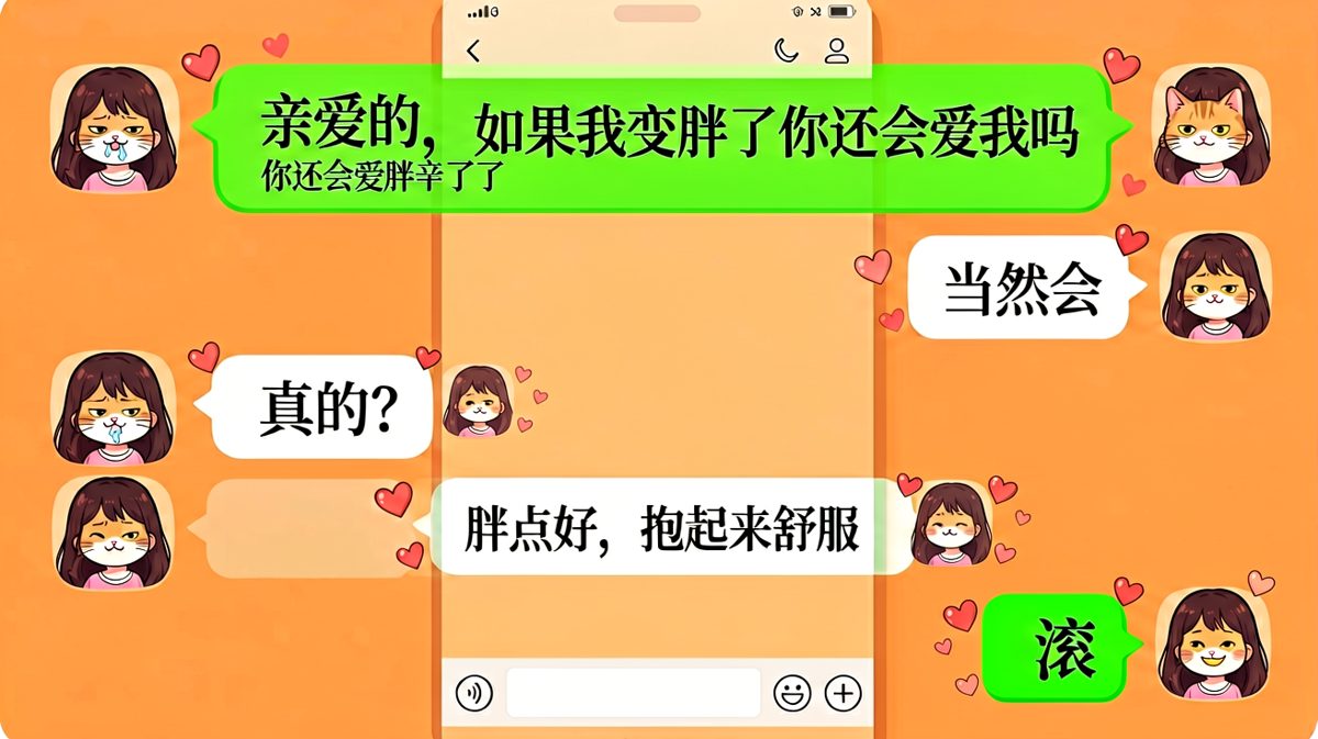 直男式情话杀伤力极大，最后一句直接把天聊死